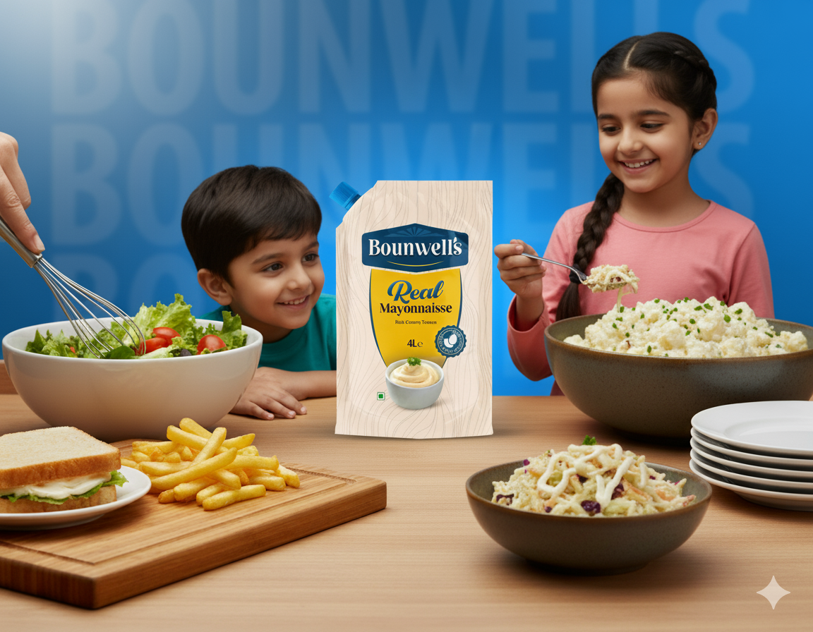 Families enjoying food with Bounwell's